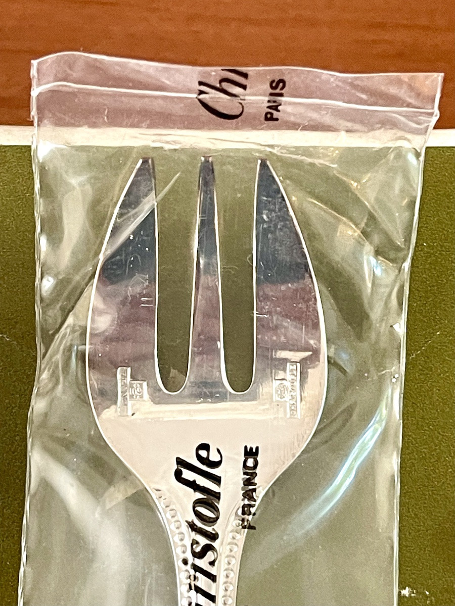Christofle Perles , 12 Fourchettes à Huître ,neuves ,sous Blister -photo-1