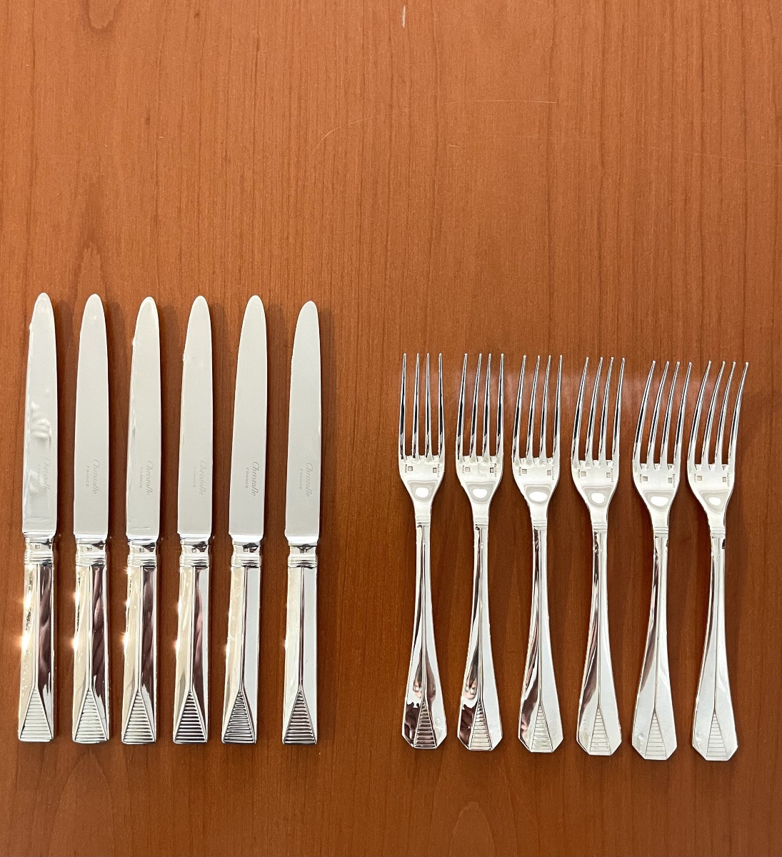 Christofle Atlantide, Cutlery For Desserts, Cheese, Art Deco -photo-3