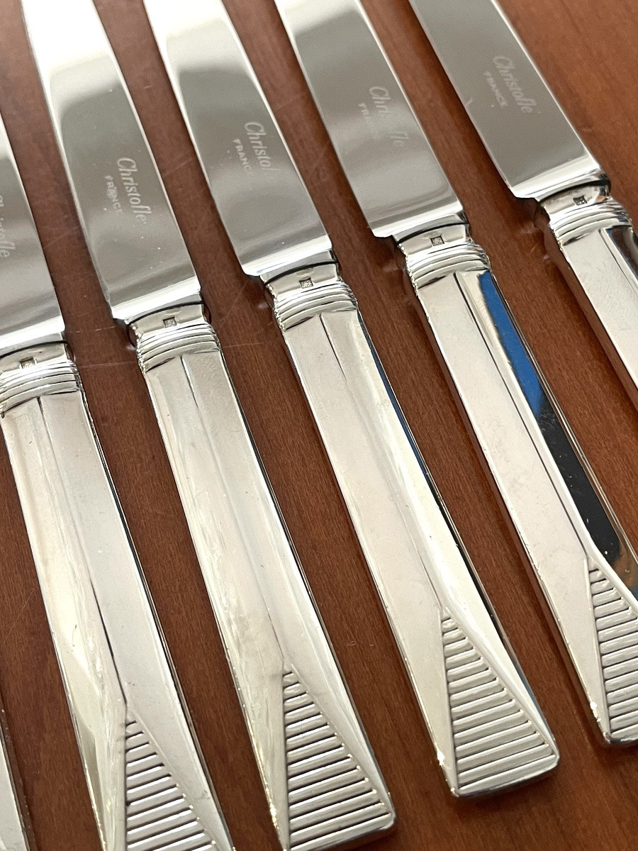 Christofle Atlantide, Cutlery For Desserts, Cheese, Art Deco -photo-3