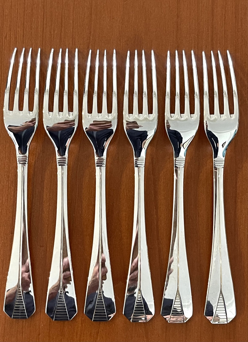 Christofle Atlantide, Cutlery For Desserts, Cheese, Art Deco -photo-6