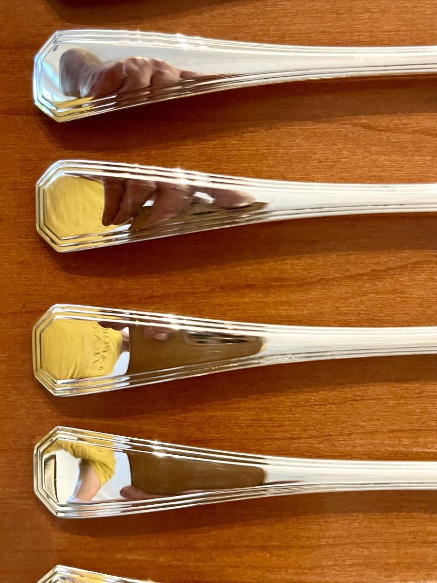 Christofle america ,6 fourchettes à gâteau état neuf -photo-1