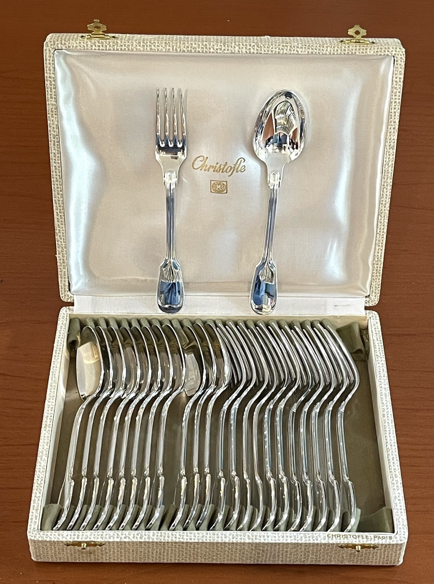 Christofle Chinon 12 couverts entremet dessert  17 cm (24pieces) 