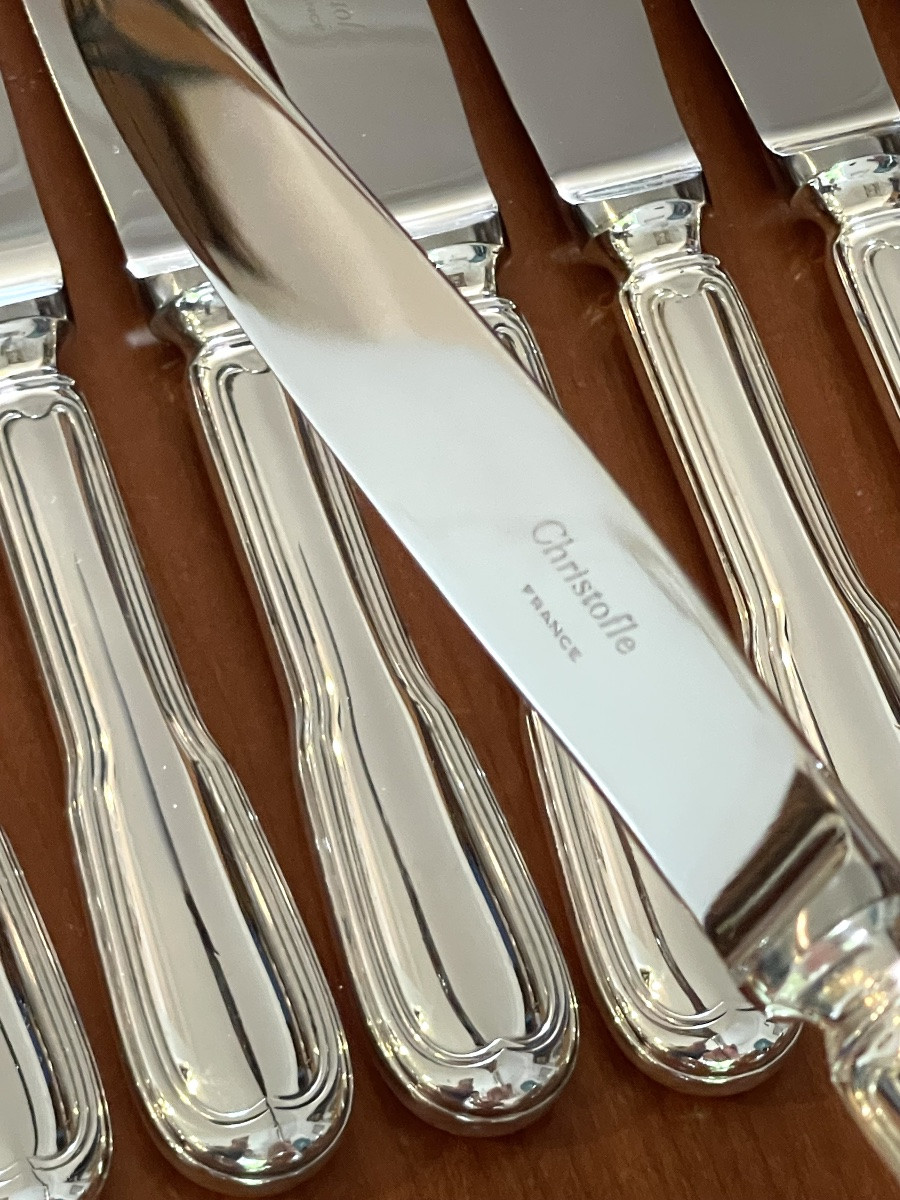 Christofle Chinon 12 Recent 24.5 Cm Table Knives -photo-5