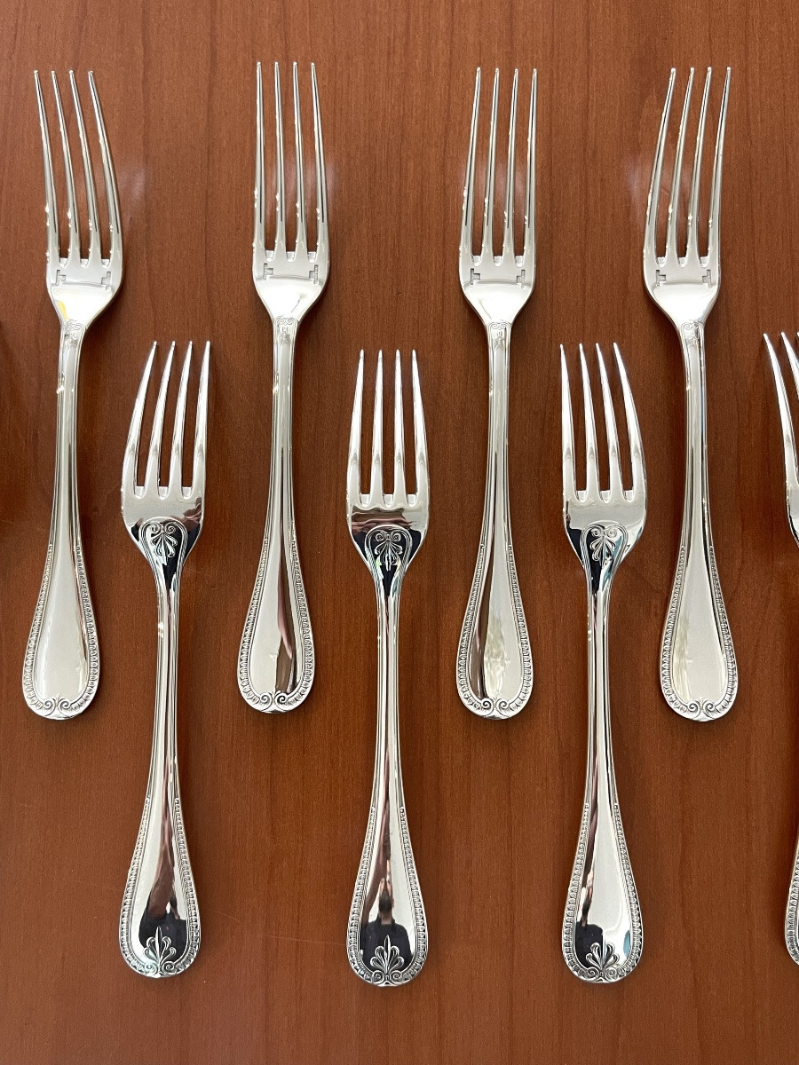 Christofle Malmaison, 12 Dessert Place Settings, New Condition (24 Pieces) -photo-7