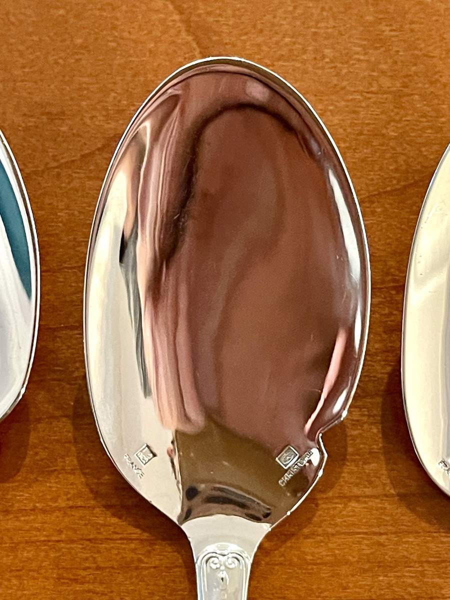 Christofle Malmaison, 6 Sauce Spoons 17.3 Cm -photo-4