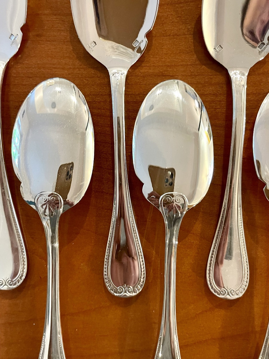Christofle Malmaison, 6 Sauce Spoons 17.3 Cm -photo-2