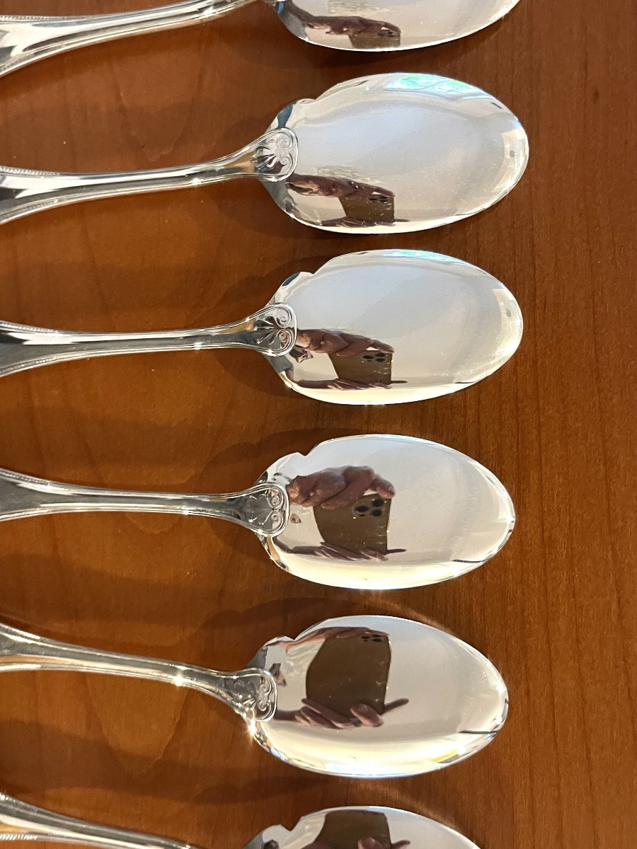 Christofle Malmaison, 6 Sauce Spoons 17.3 Cm -photo-6