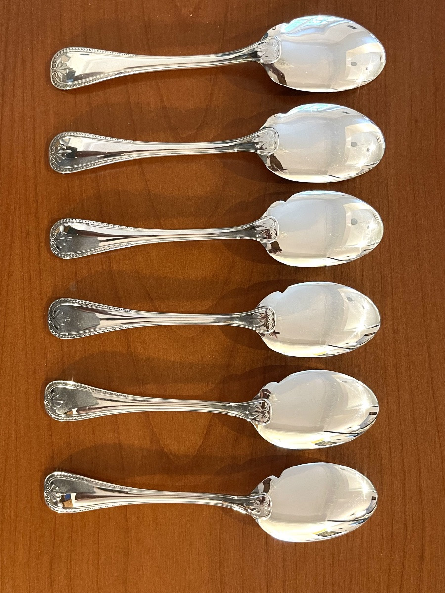 Christofle Malmaison, 6 Sauce Spoons 17.3 Cm -photo-7