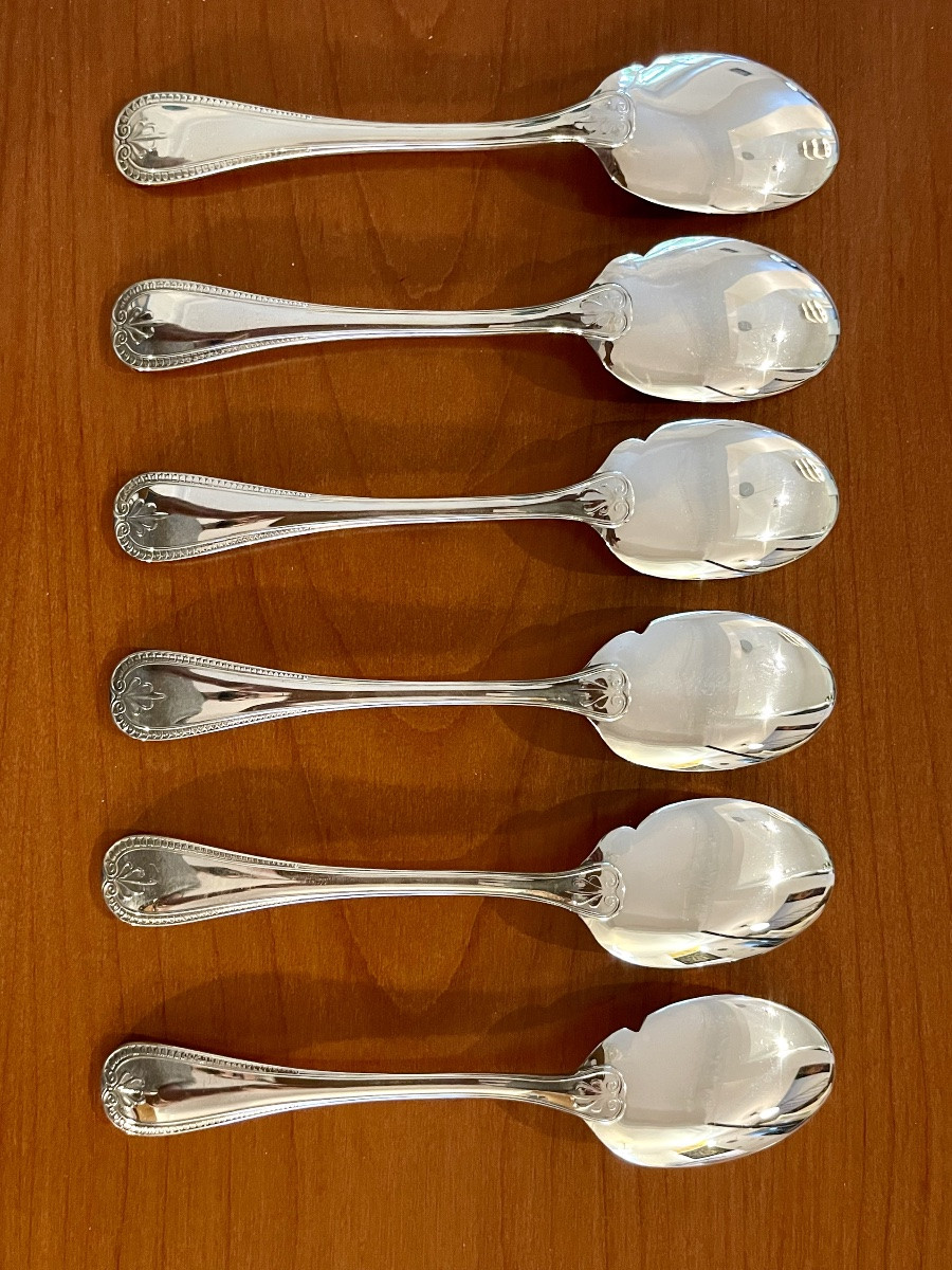Christofle Malmaison, 6 Sauce Spoons 17.3 Cm -photo-8