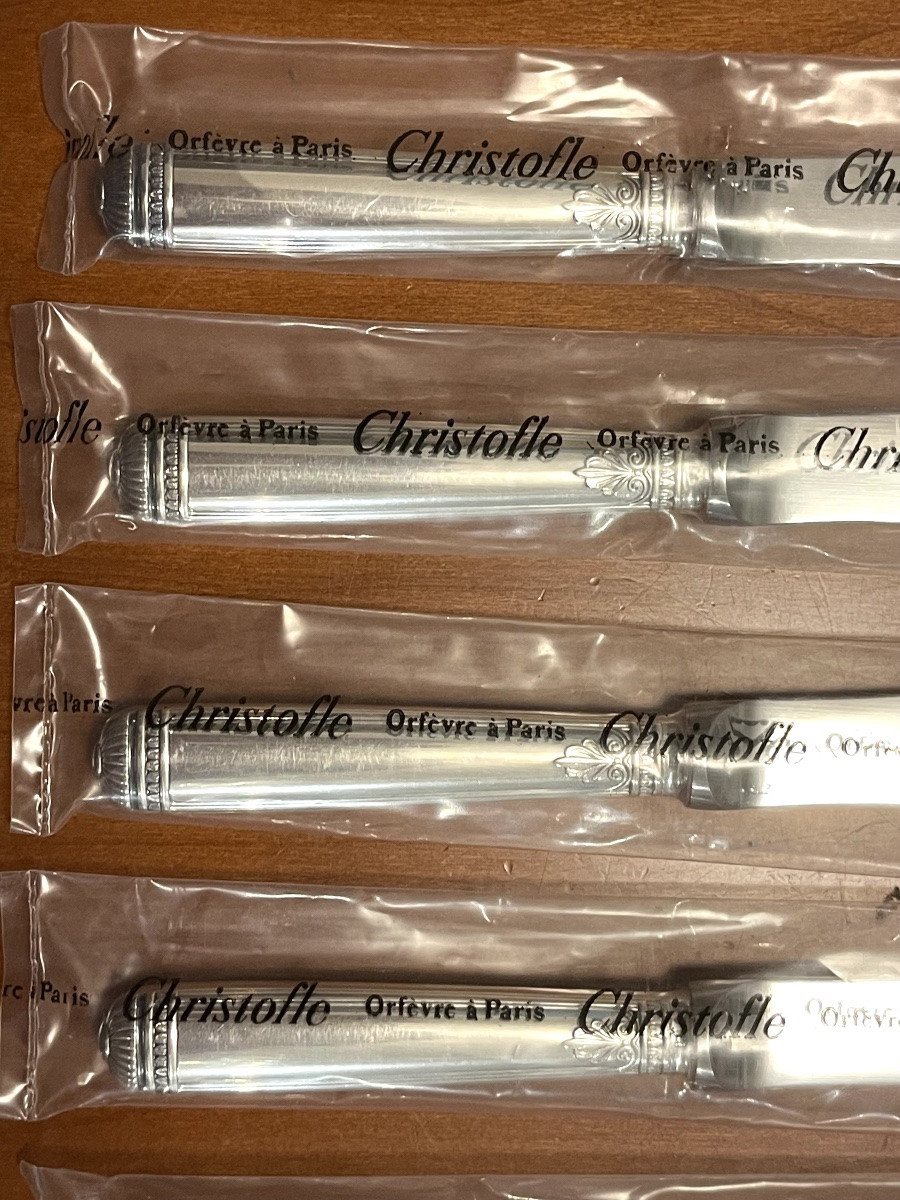 Christofle malmaison ,6 tartineurs,couteaux à beurre -photo-2