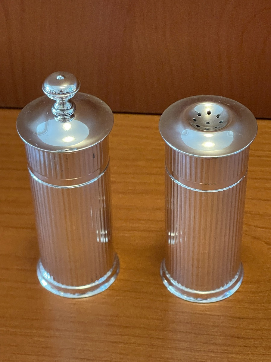 Christofle, Art Deco Style Salt And Pepper Mill, Large Models -photo-4