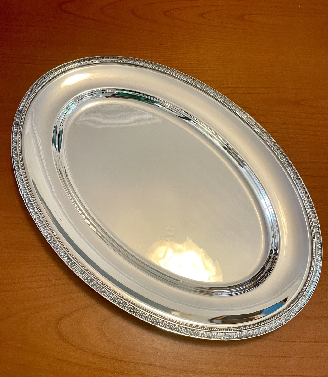 Christofle malmaison , grand plat 45 x 31,5 cm très bon état -photo-1