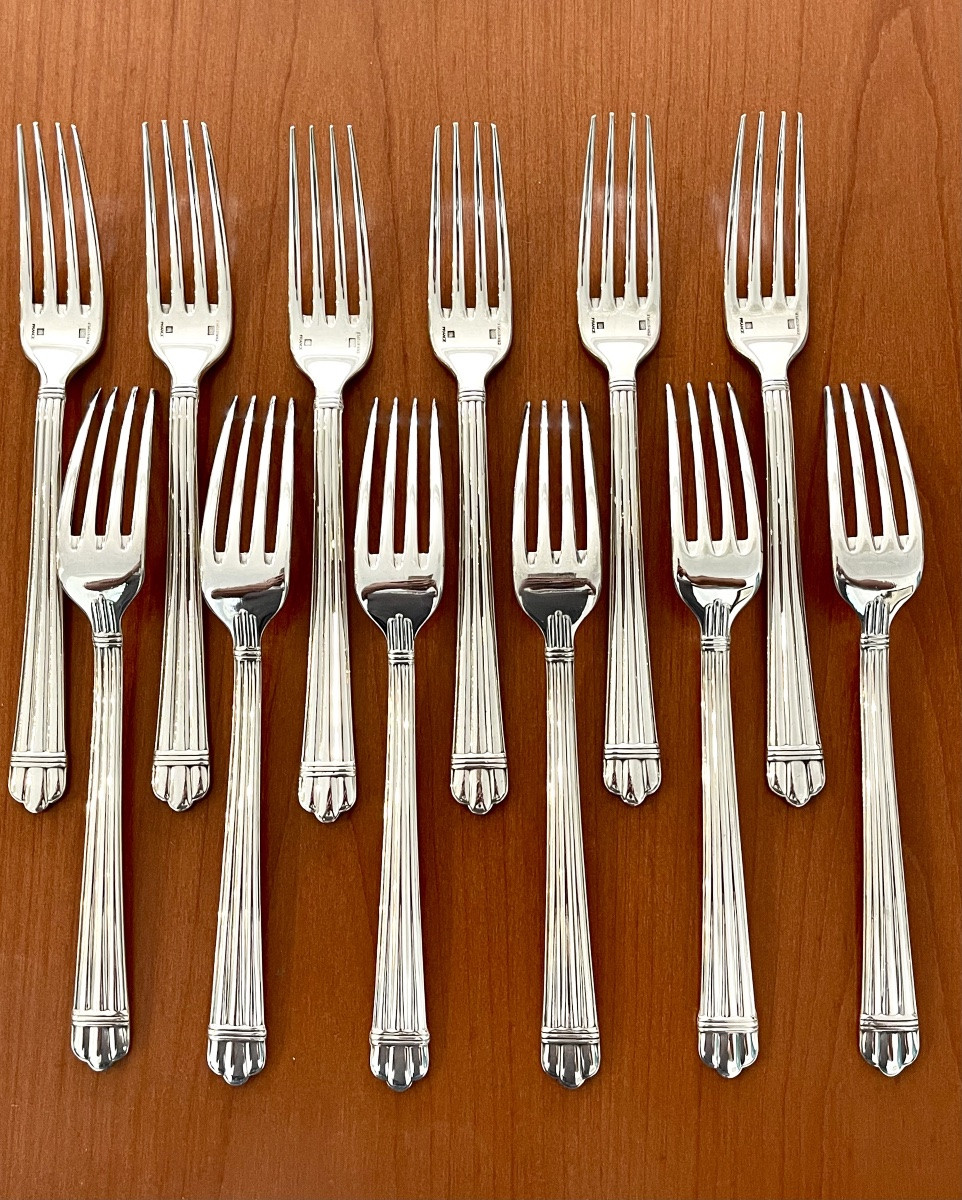 Christofle Aria 48 Piece Cutlery Set In Very Good Condition -photo-2