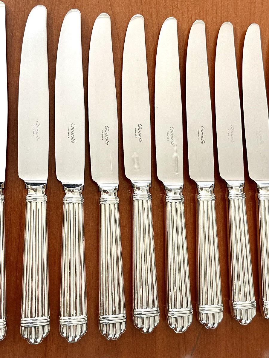 Christofle Aria 48 Piece Cutlery Set In Very Good Condition -photo-5