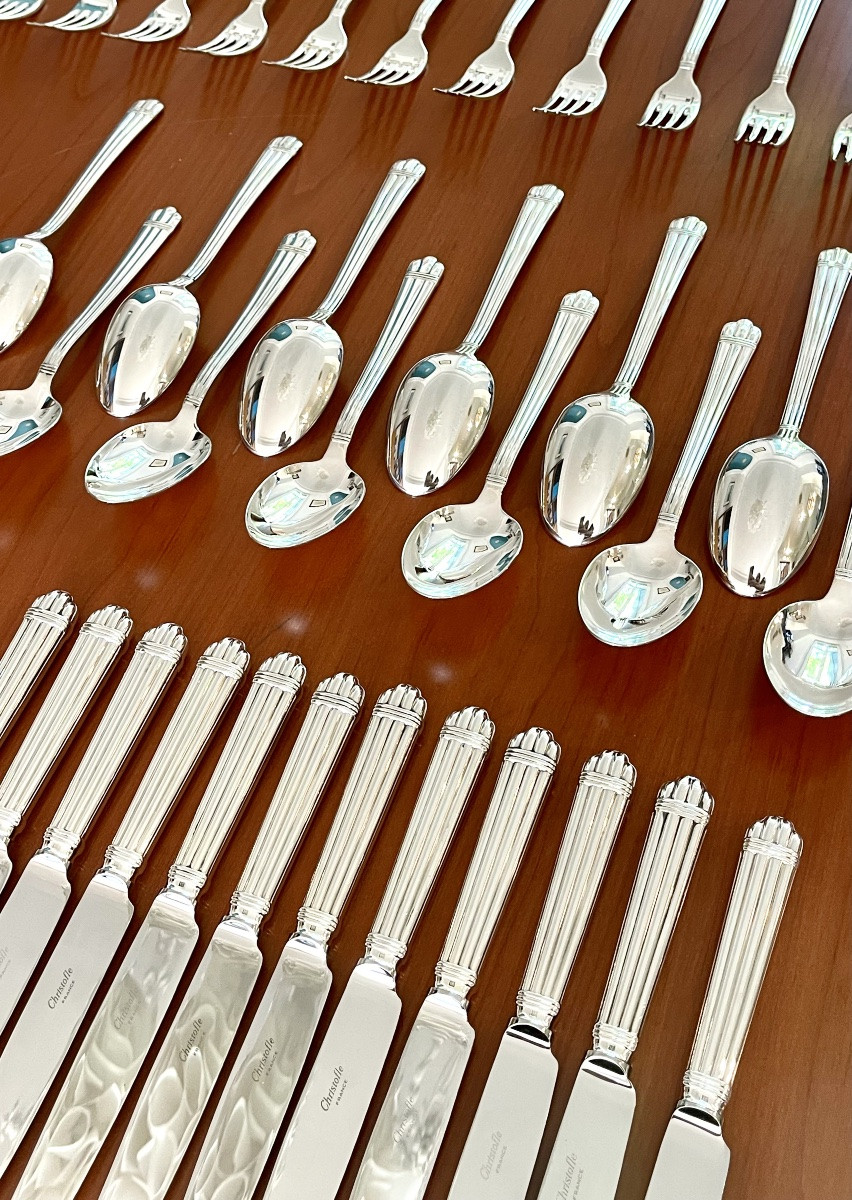 Christofle Aria 48 Piece Cutlery Set In Very Good Condition -photo-7