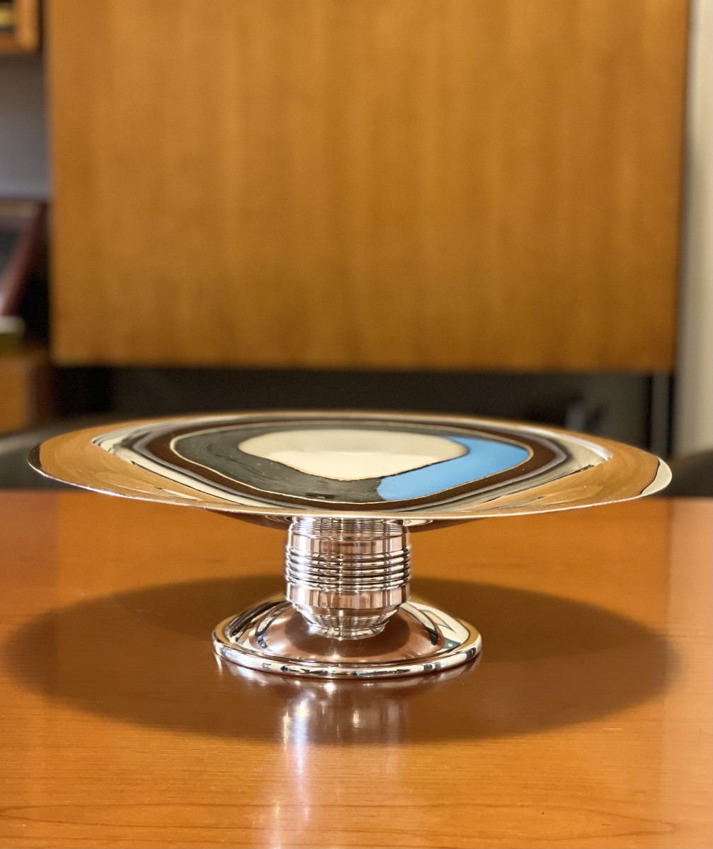 Christofle Alfenide, Design Luc Lanel Large Bowl, Centerpiece -photo-2