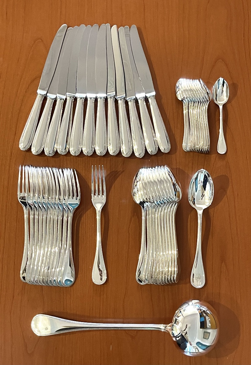 Christofle perles ,ménagère 49 pièces état proche du neuf -photo-3