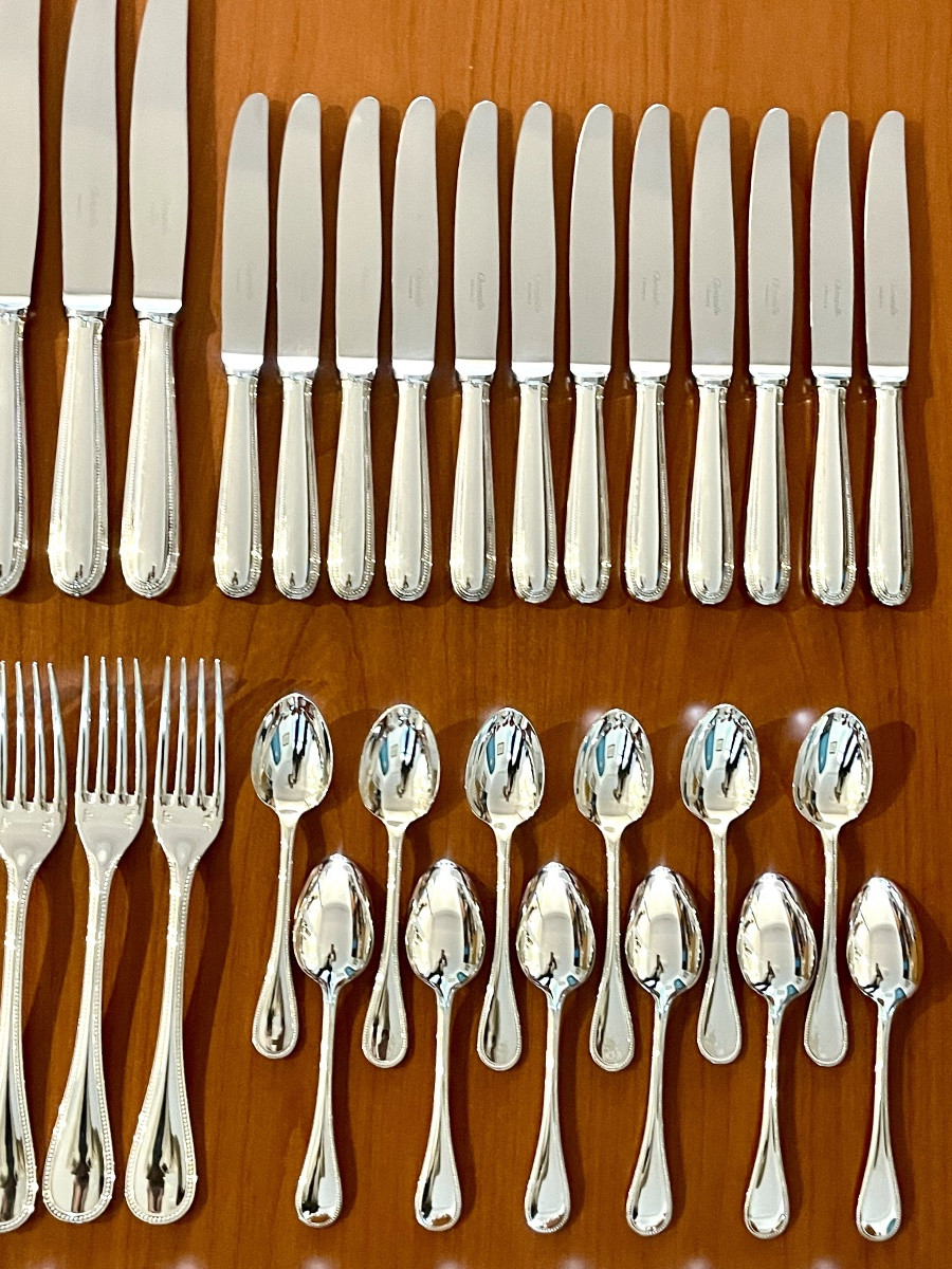 Christofle Pearl Flatware, 60 Pieces, Excellent Condition -photo-4