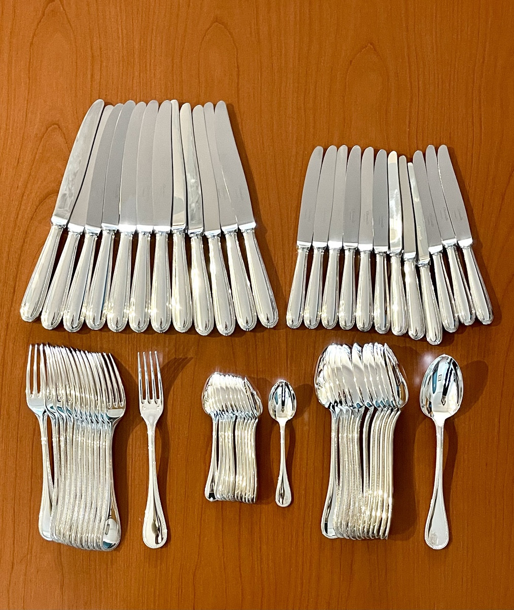 Christofle Pearl Flatware, 60 Pieces, Excellent Condition 