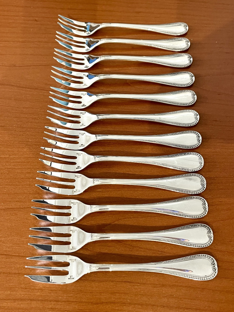 Christofle Malmaison, 12 Dessert Cake Forks, 15.8 Cm -photo-3