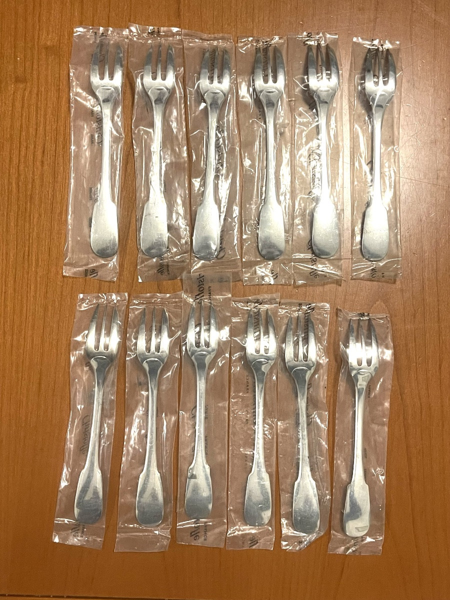 Christofle France Cluny, 12 Cake Forks -photo-3