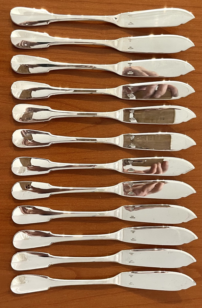 Christofle Cluny 12 couverts à poisson état neuf -photo-2