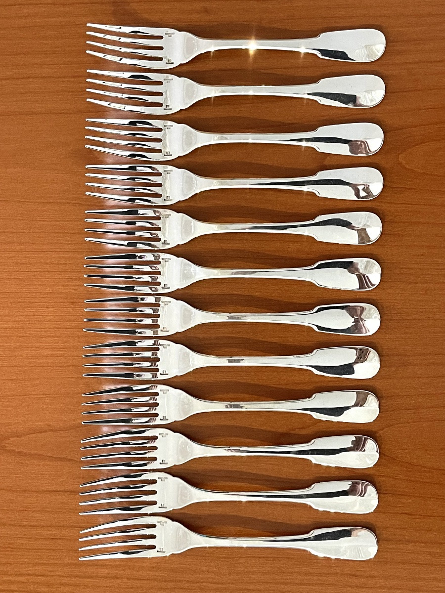 Christofle Cluny 12 couverts à poisson état neuf -photo-4