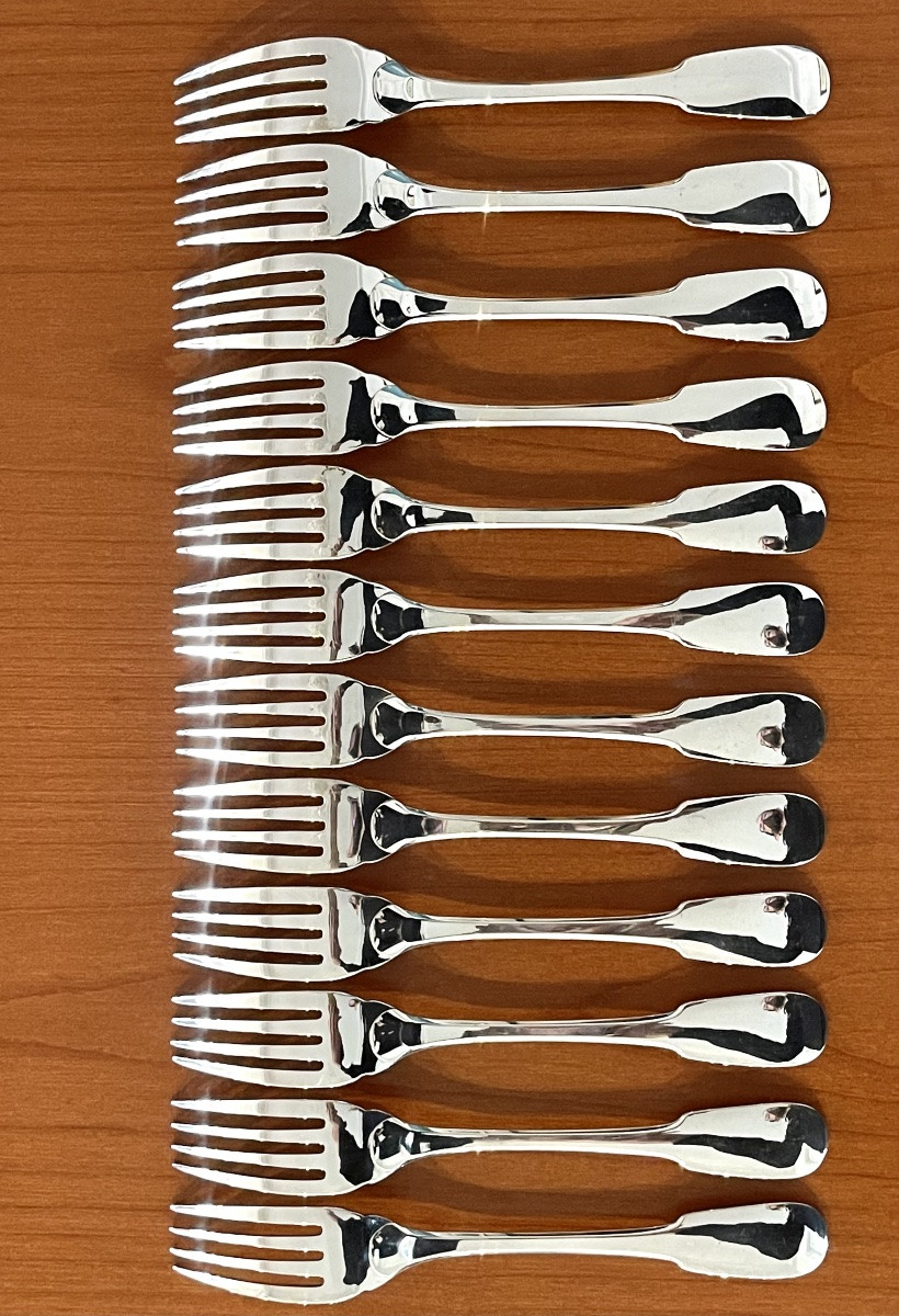 Christofle Cluny 12 couverts à poisson état neuf -photo-5