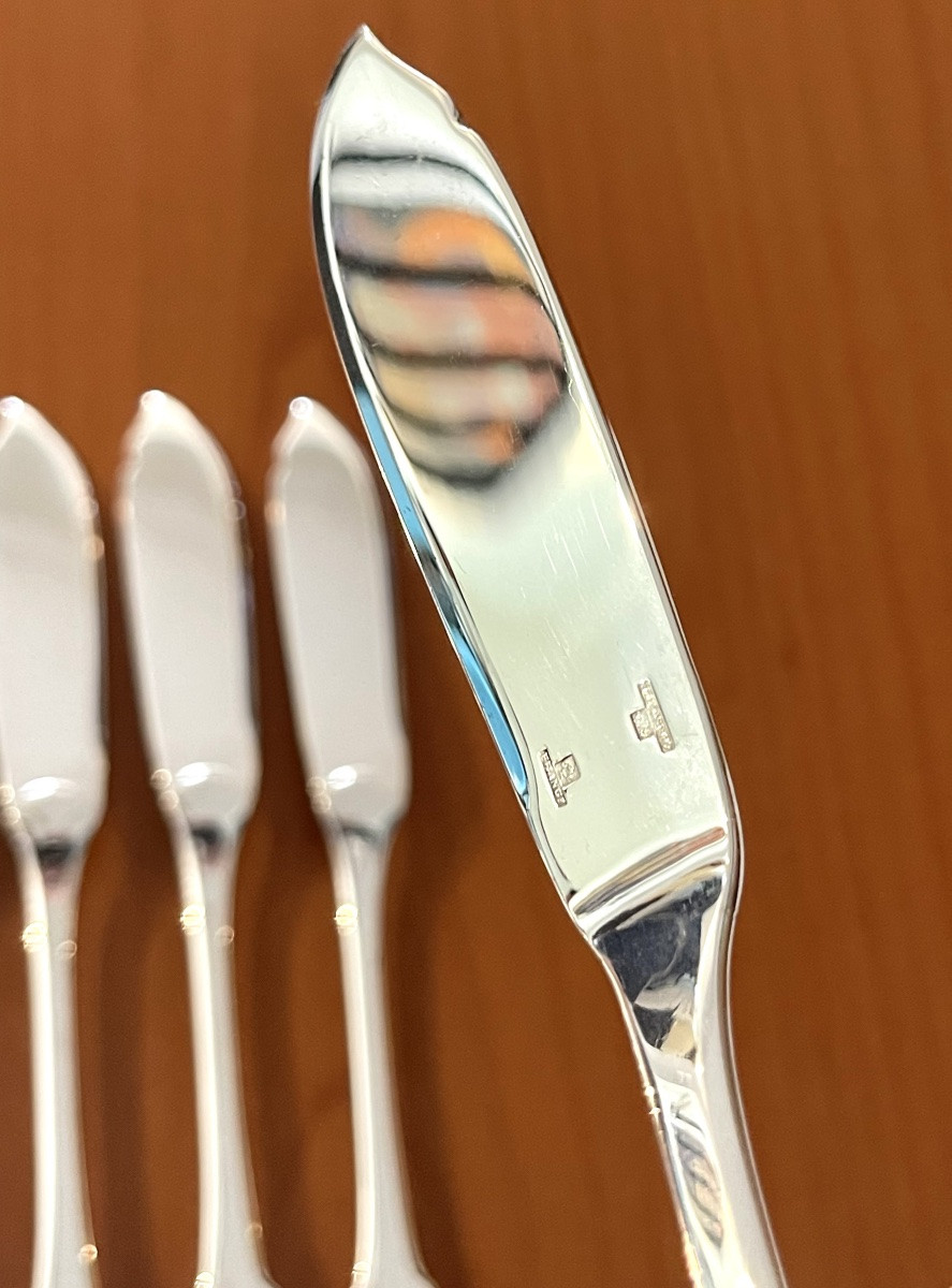 Christofle Cluny 12 couverts à poisson état neuf -photo-7
