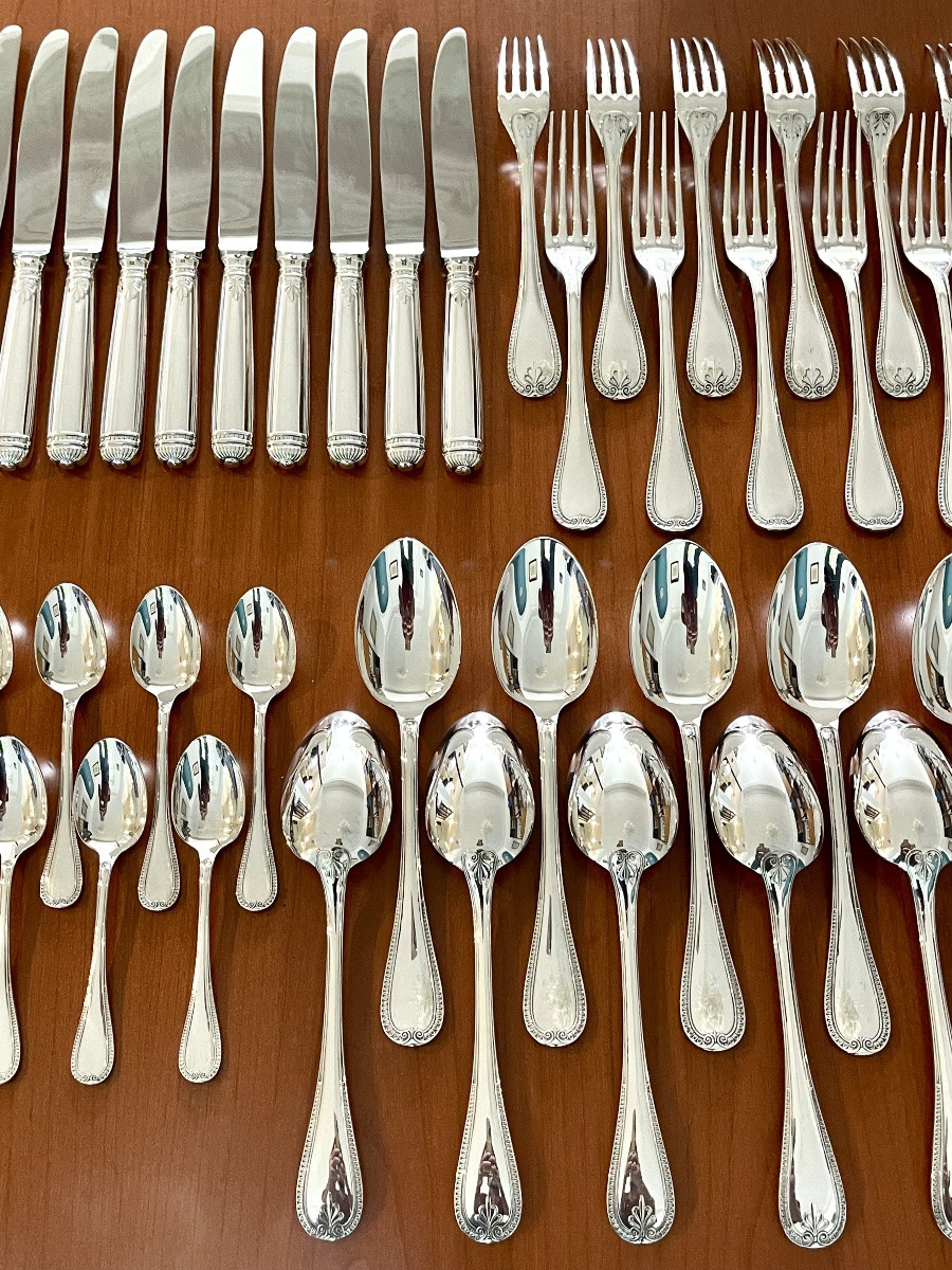 Christofle malmaison , ménagère 48 pièces très bel état -photo-3