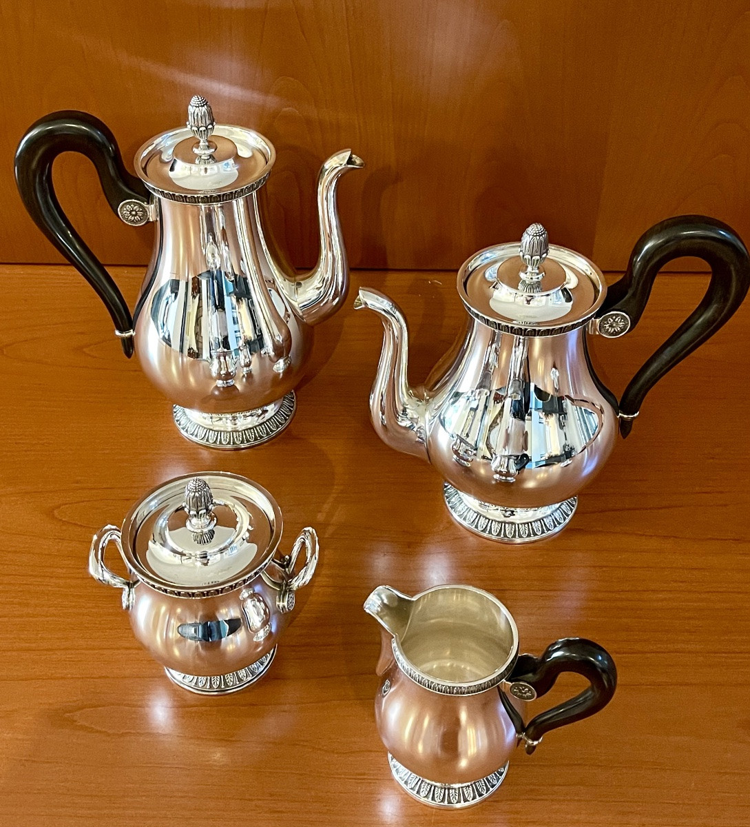 Christofle malmaison ,service à café ,thé état neuf avec plateau -photo-1