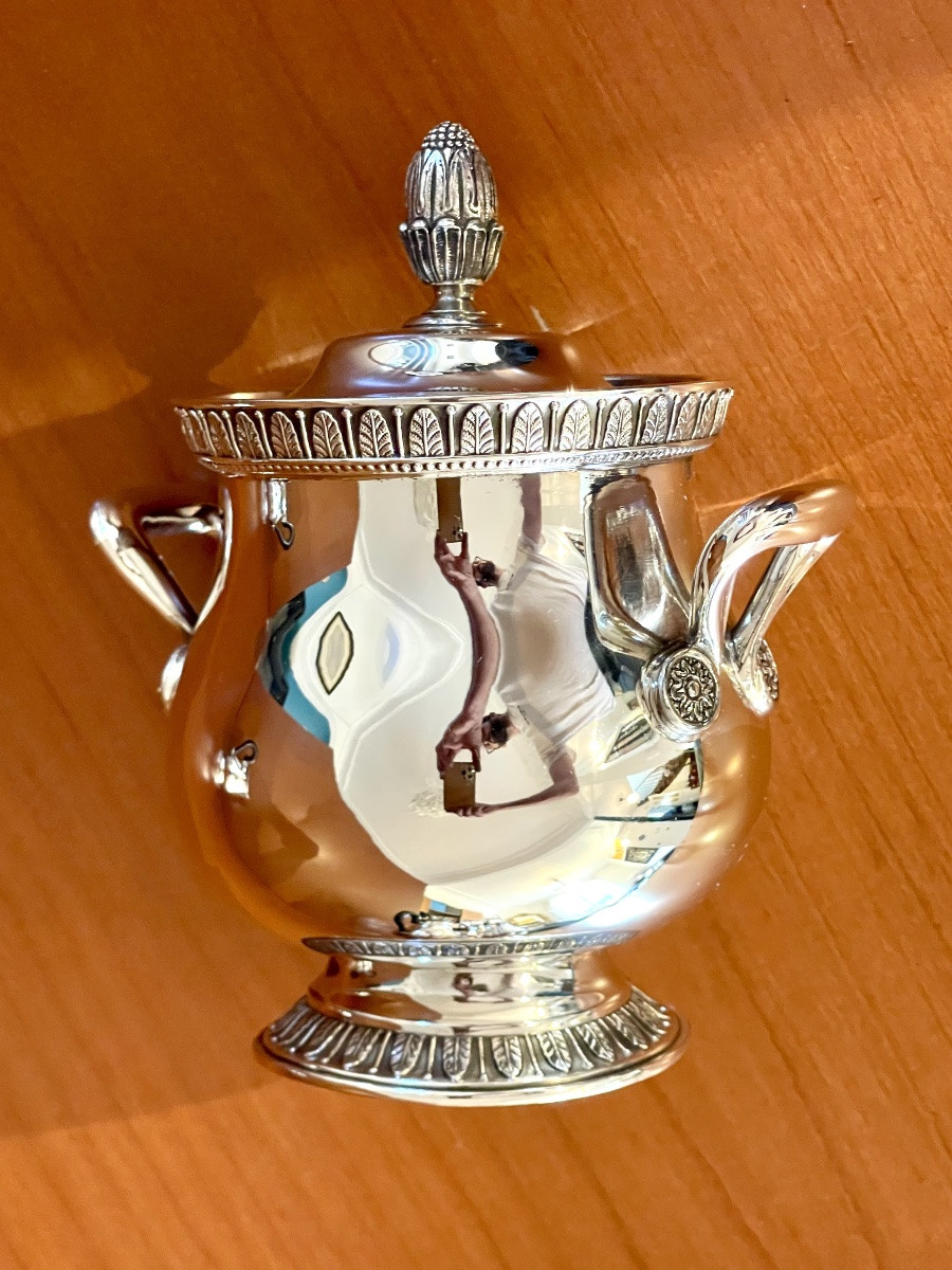 Christofle malmaison ,service à café ,thé état neuf avec plateau -photo-4