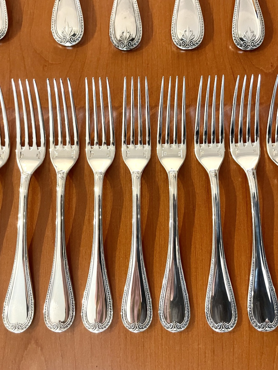 Christofle malmaison ,ménagère 72 pieces état proche du neuf -photo-7