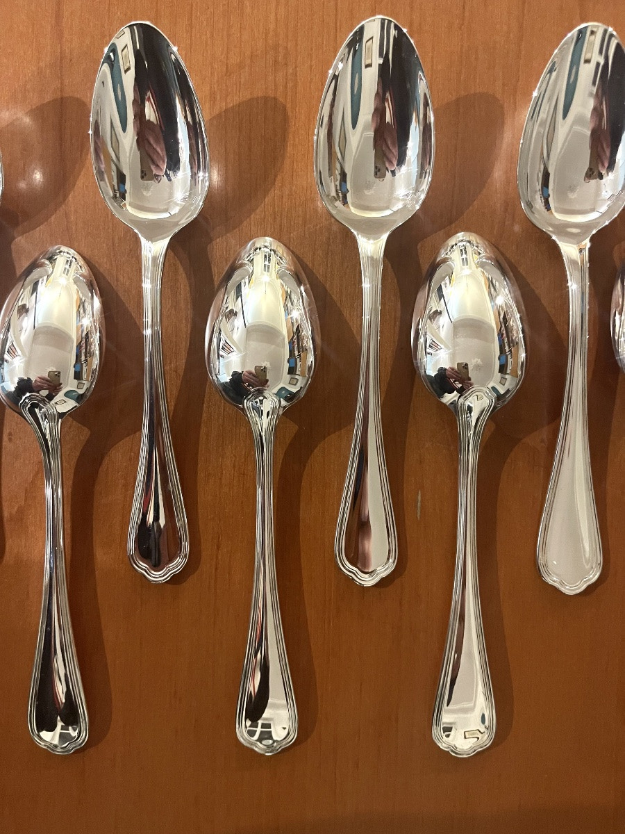Christofle Spatours, 12 Dessert Spoons 17 Cm -photo-3