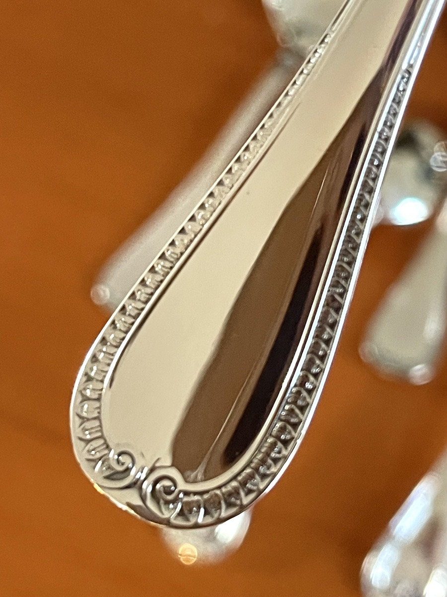 Christofle Malmaison, 8 Dessert Spoons, 16.5 Cm, Mint Condition -photo-6