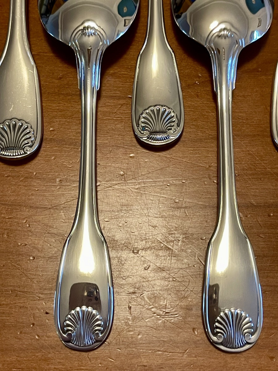 Christofle France Vendôme , 8 cuillères à glace état neuf -photo-6