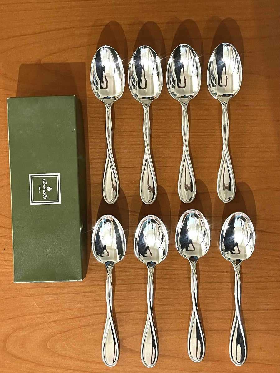 Christofle galéa ,8 cuillères 19 cm standard très bon état -photo-7