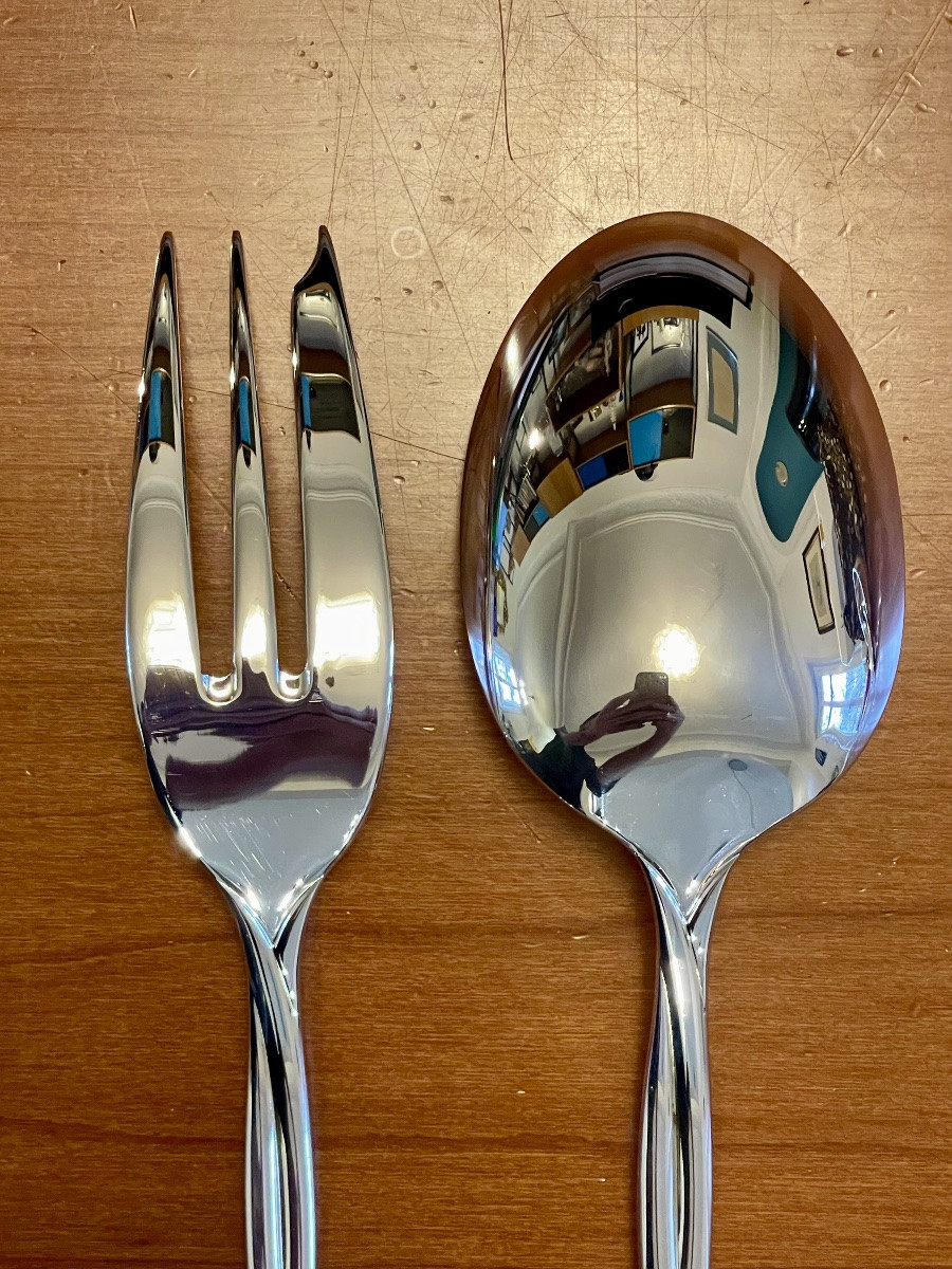 Christofle Galéa , 2 Serving Pieces, Fork And Spoon-photo-2
