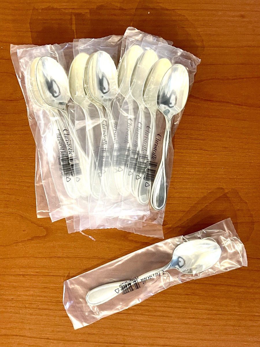 Christofle Galéa , 12 cuillères à entremet ,dessert 17 cm -photo-2