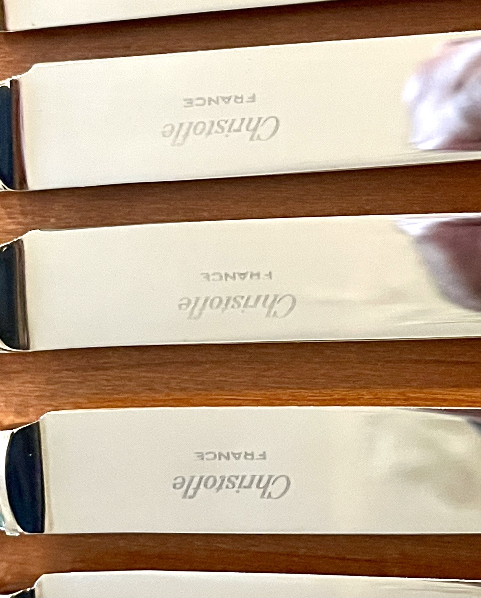 Christofle Atlantide, Art Deco, 48-piece Flatware Set, Near Mint Condition -photo-7