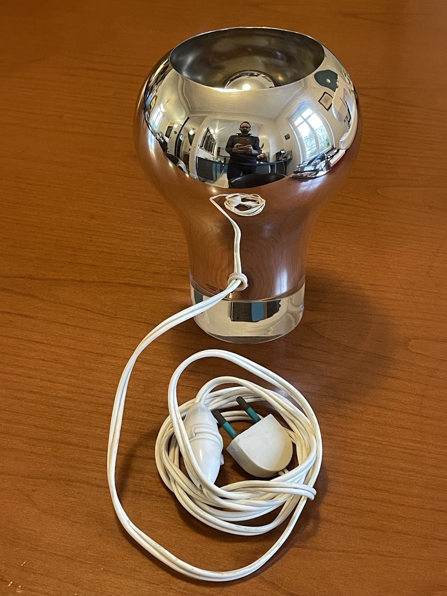 Christofle & Francois Paultre Lamp In Silver-plated Metal And Altuglas -photo-7