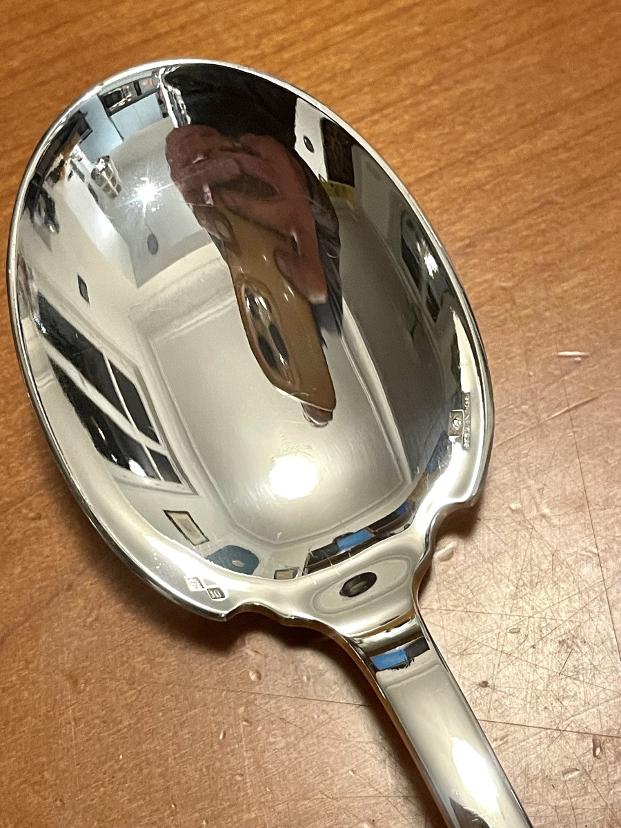 Christofle Alfenide ,couverts de service à salade mod diamant art déco -photo-4