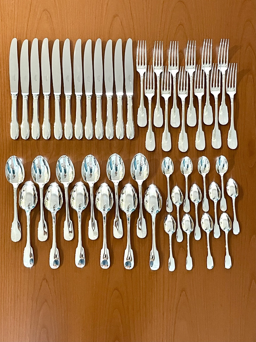 Christofle Cluny ,ménagère 48 pièces état neuf -photo-2