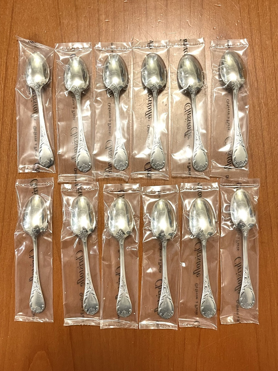 Christofle Marly, 12 Teaspoons, Mocha Verrine -photo-3