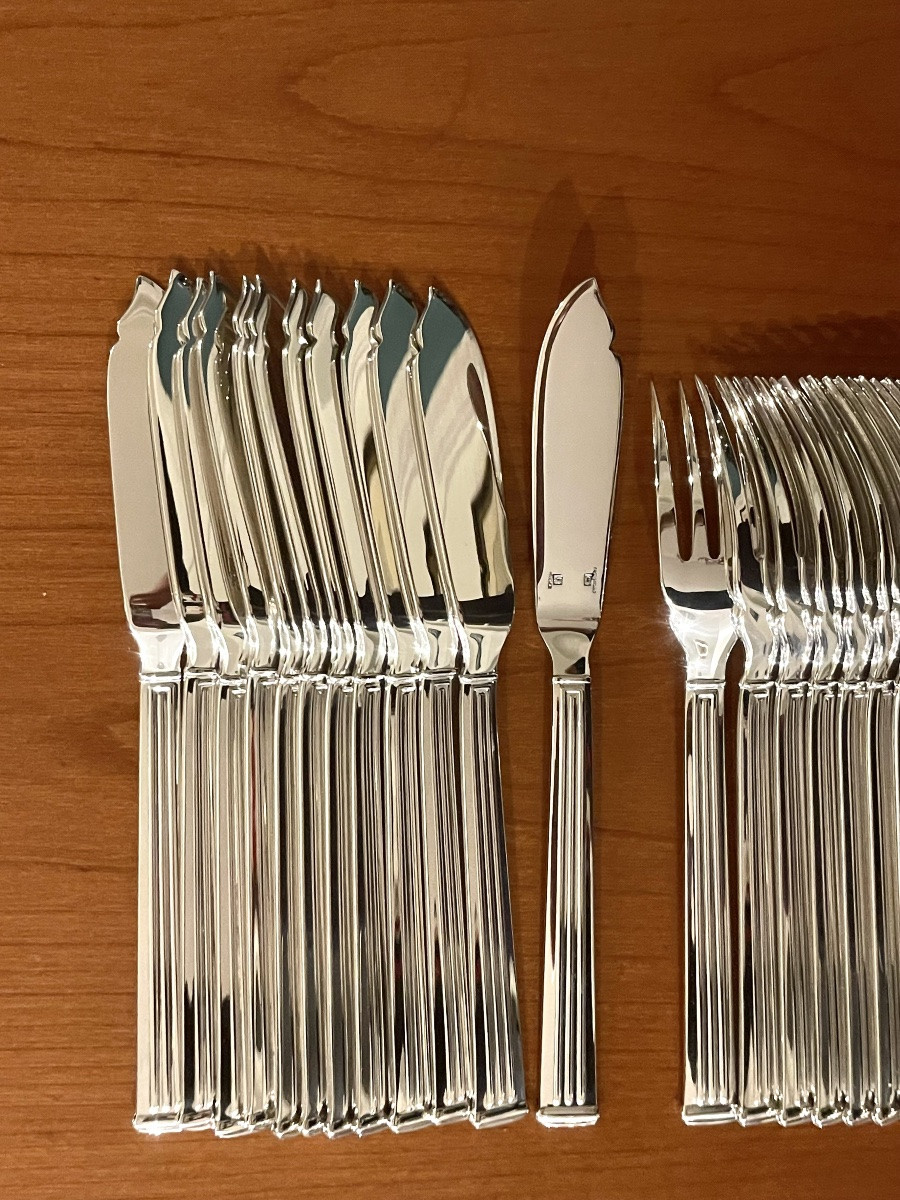 Christofle Triad Fish Cutlery, Mint Condition -photo-4