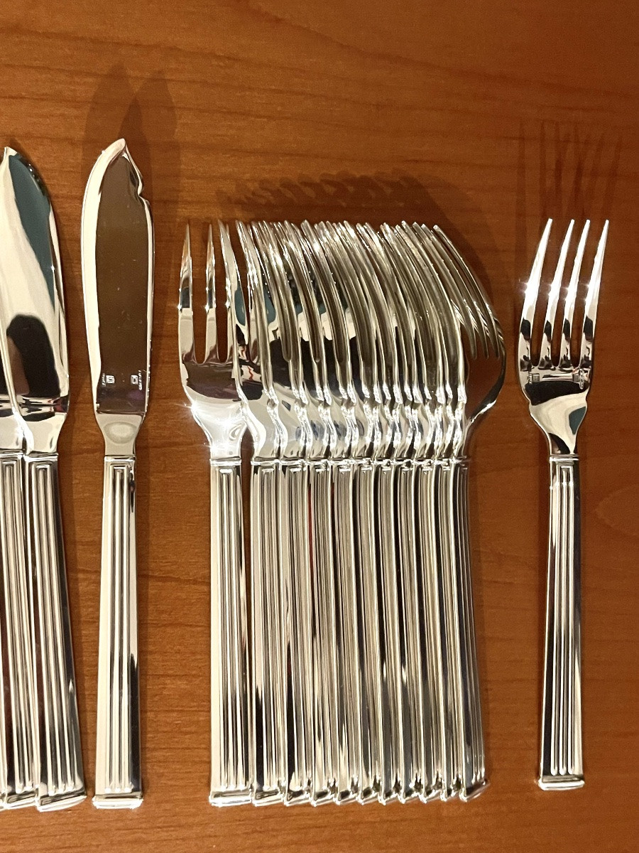 Christofle Triad Fish Cutlery, Mint Condition -photo-1