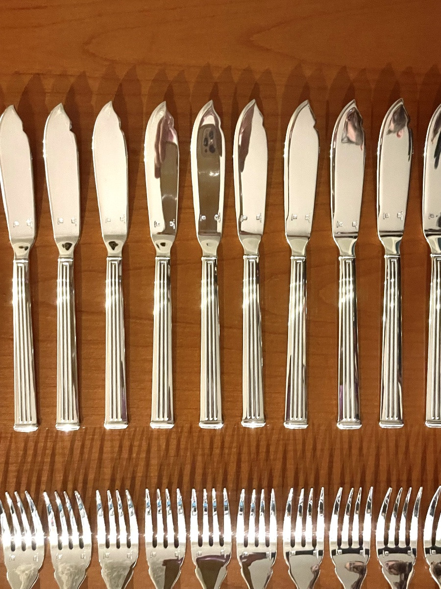 Christofle Triad Fish Cutlery, Mint Condition -photo-2