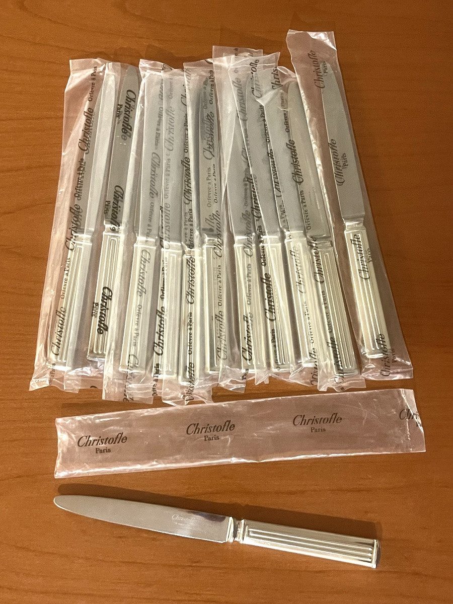 Christofle Triad, 12 Cheese Knives, Entremet 19.5 Cm -photo-2