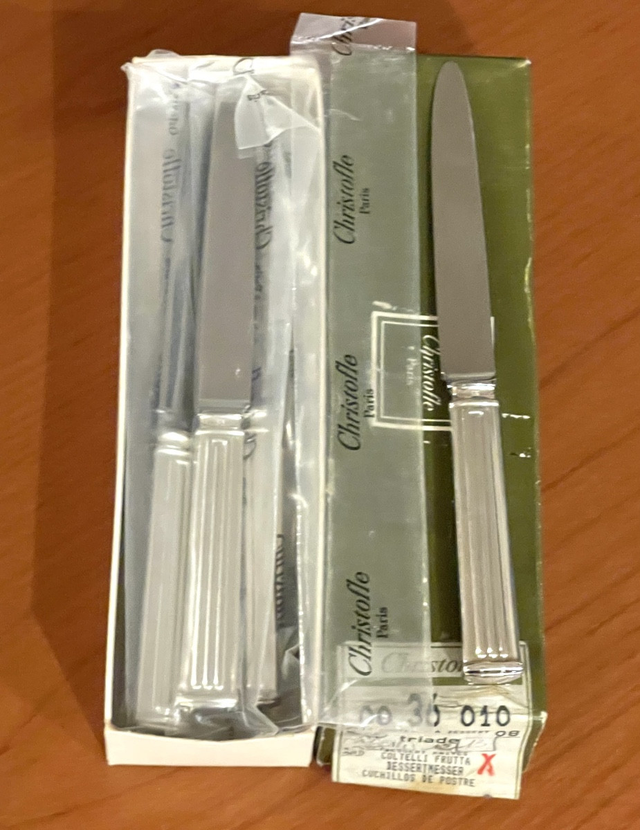 Christofle Triad, 12 Cheese Knives, Entremet 19.5 Cm 