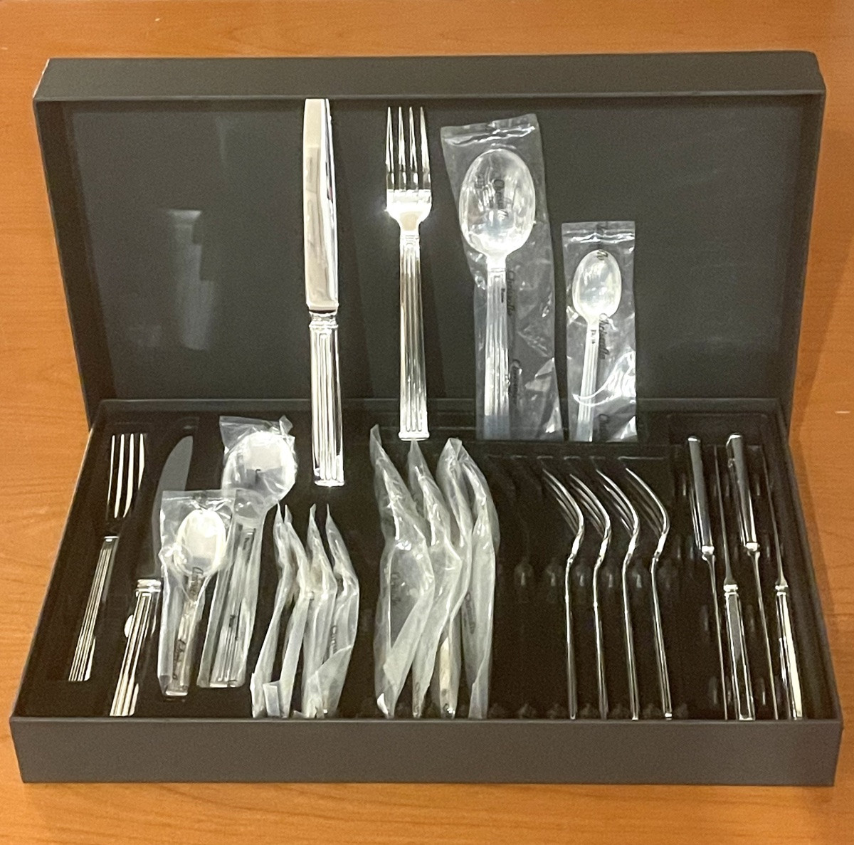 Christofle Triad, 24-piece Cutlery Set For 6 People, Art Deco Style -photo-2